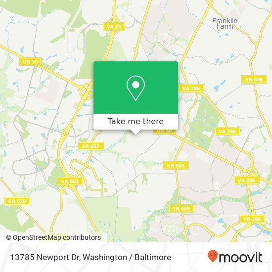 Mapa de 13785 Newport Dr, Chantilly, VA 20151