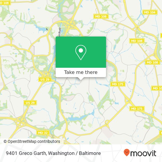 Mapa de 9401 Greco Garth, Columbia, MD 21045