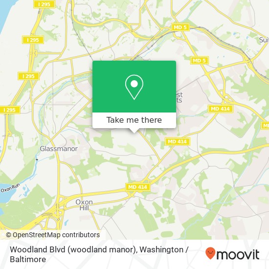 Mapa de Woodland Blvd (woodland manor), Oxon Hill, MD 20745