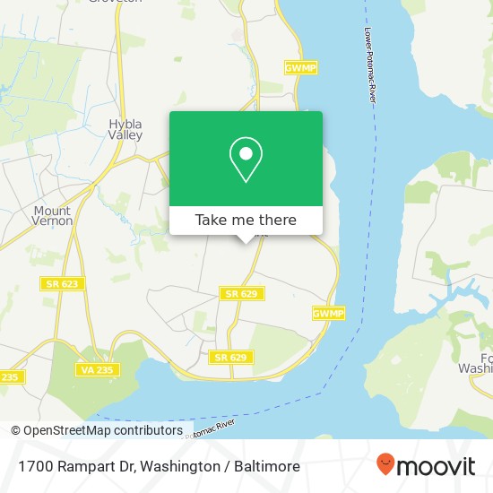 Mapa de 1700 Rampart Dr, Alexandria, VA 22308