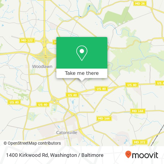 Mapa de 1400 Kirkwood Rd, Gwynn Oak, MD 21207