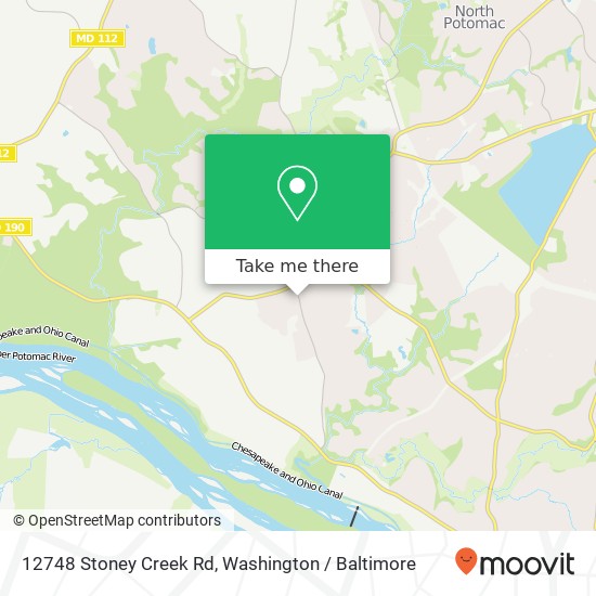 Mapa de 12748 Stoney Creek Rd, Potomac, MD 20854