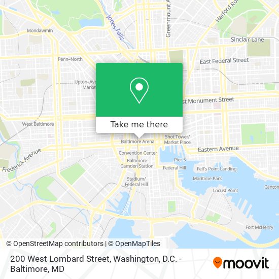 200 West Lombard Street map