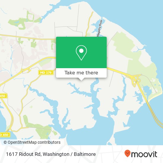 Mapa de 1617 Ridout Rd, Annapolis, MD 21409