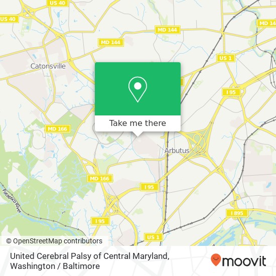 Mapa de United Cerebral Palsy of Central Maryland, 1201 Maple Ave