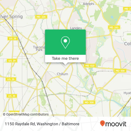 Mapa de 1150 Raydale Rd, Hyattsville, MD 20783