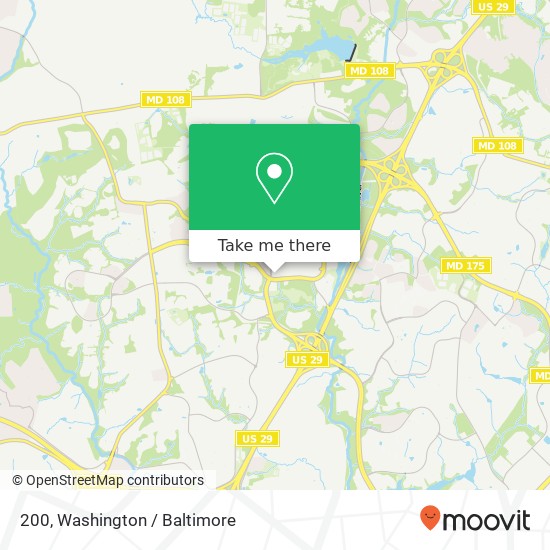 Mapa de 200, 11000 Broken Land Pkwy #200, Columbia, MD 21044, USA