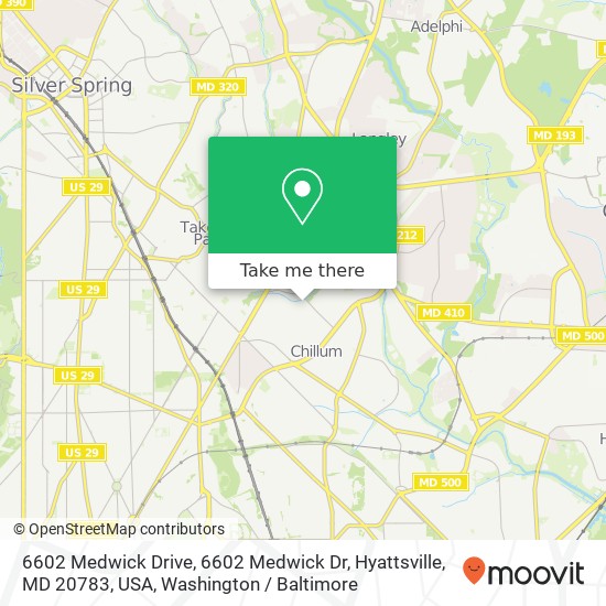 6602 Medwick Drive, 6602 Medwick Dr, Hyattsville, MD 20783, USA map
