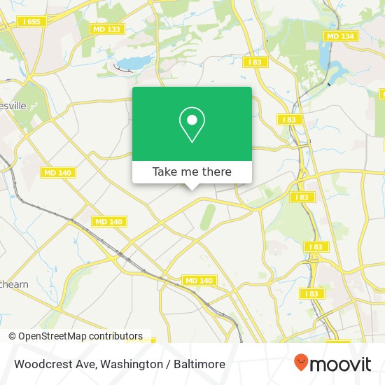 Woodcrest Ave, Baltimore, MD 21215 map