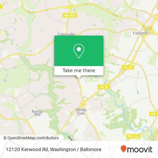 Mapa de 12120 Kerwood Rd, Silver Spring (SILVER SPRING), MD 20904