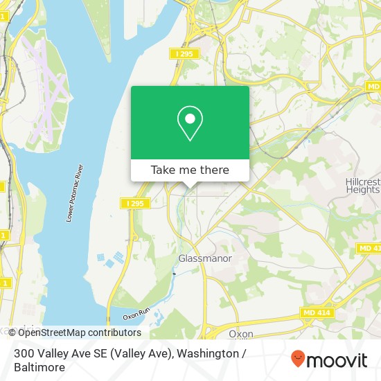Mapa de 300 Valley Ave SE (Valley Ave), Washington, DC 20032