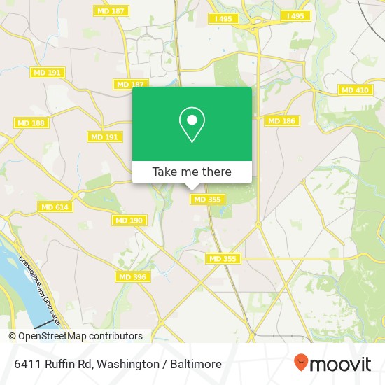 Mapa de 6411 Ruffin Rd, Chevy Chase, MD 20815