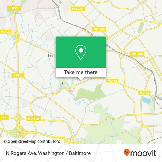 Mapa de N Rogers Ave, Gwynn Oak, MD 21207