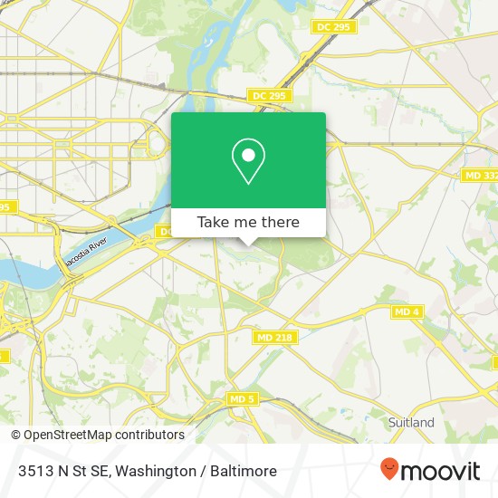 Mapa de 3513 N St SE, Washington, DC 20019