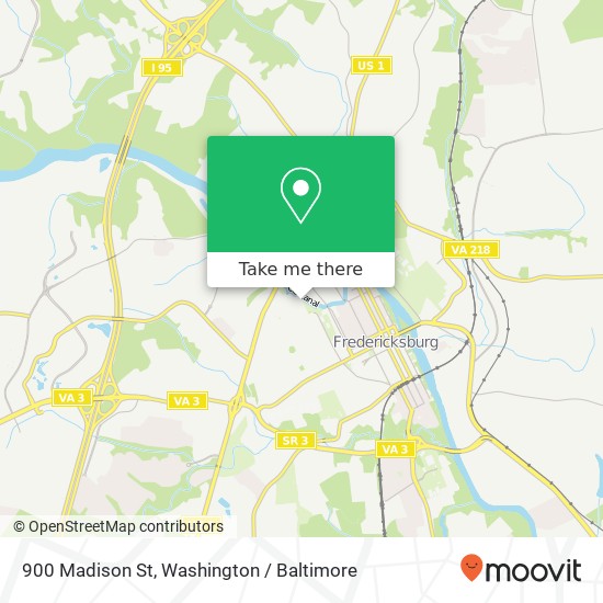 Mapa de 900 Madison St, Fredericksburg, VA 22401