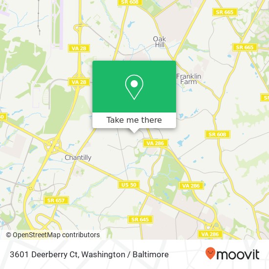 Mapa de 3601 Deerberry Ct, Fairfax, VA 22033