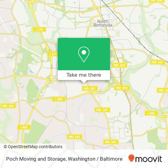 Mapa de Poch Moving and Storage, 9927 Julliard Dr