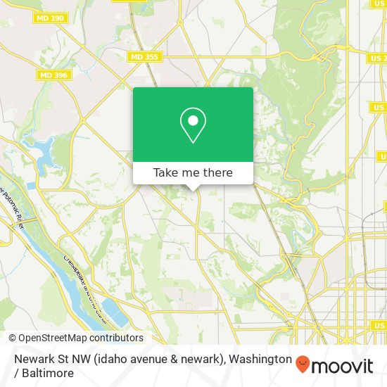 Mapa de Newark St NW (idaho avenue & newark), Washington, DC 20016