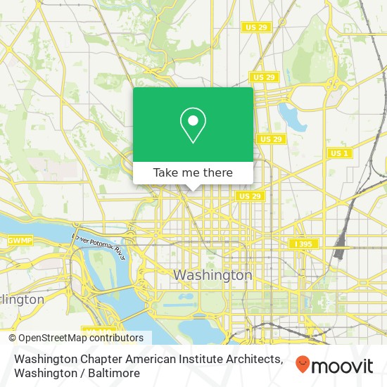 Mapa de Washington Chapter American Institute Architects, 1777 Church St NW