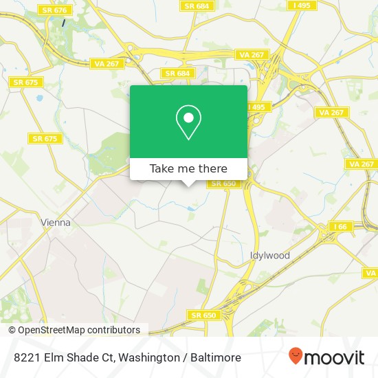 Mapa de 8221 Elm Shade Ct, Vienna, VA 22182