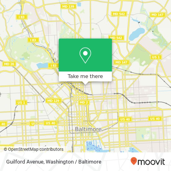 Guilford Avenue, Guilford Ave, Baltimore, MD, USA map