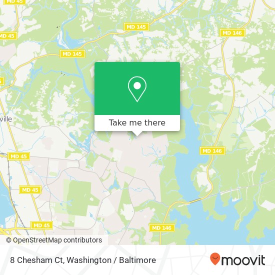 Mapa de 8 Chesham Ct, Cockeysville, MD 21030