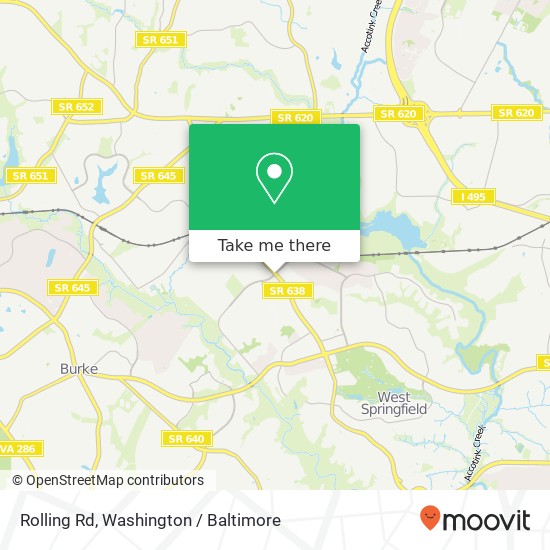 Mapa de Rolling Rd, Springfield, VA 22152