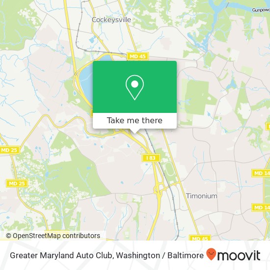 Mapa de Greater Maryland Auto Club, 9603 Deereco Rd