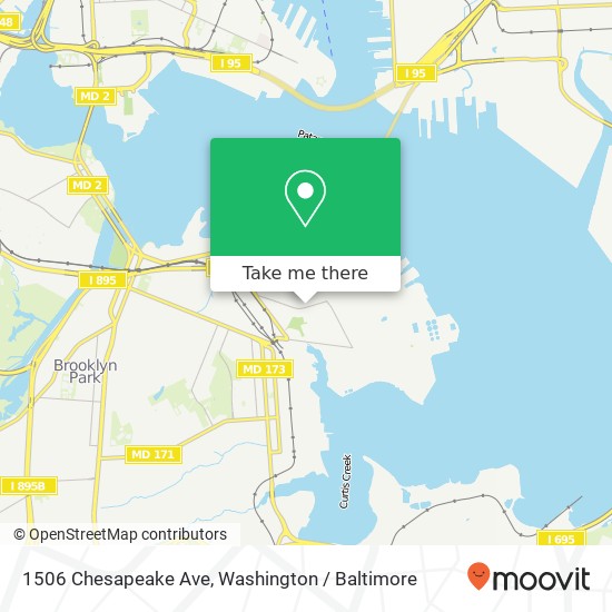 Mapa de 1506 Chesapeake Ave, Curtis Bay, MD 21226