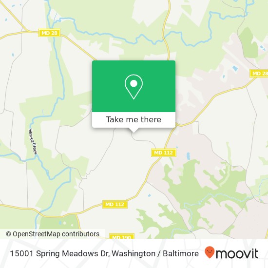 Mapa de 15001 Spring Meadows Dr, Germantown, MD 20874