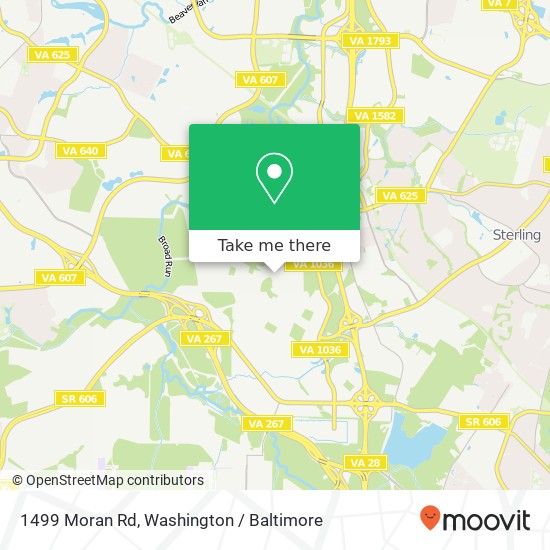 Mapa de 1499 Moran Rd, Sterling, VA 20166