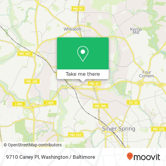 Mapa de 9710 Caney Pl, Silver Spring, MD 20910