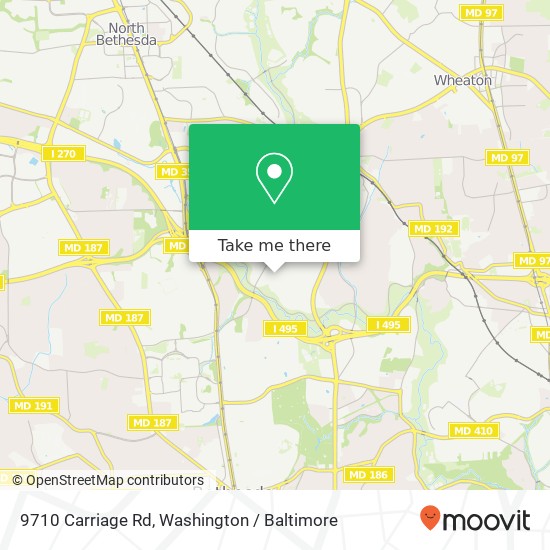 Mapa de 9710 Carriage Rd, Kensington, MD 20895