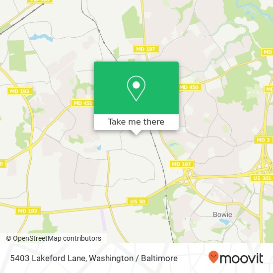 Mapa de 5403 Lakeford Lane, 5403 Lakeford Ln, Bowie, MD 20720, USA