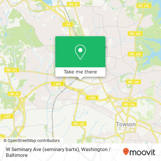 Mapa de W Seminary Ave (seminary barts), Lutherville Timonium, MD 21093