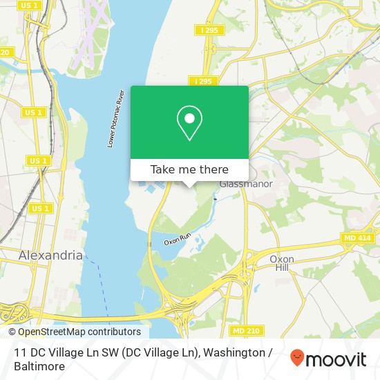Mapa de 11 DC Village Ln SW (DC Village Ln), Washington (WASHINGTON), DC 20032
