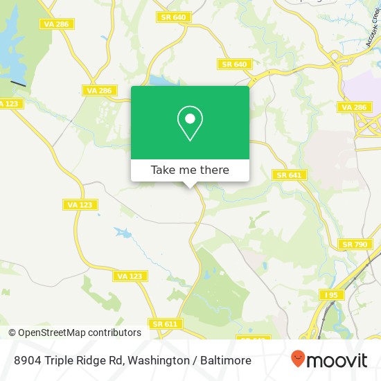 8904 Triple Ridge Rd, Fairfax Station, VA 22039 map