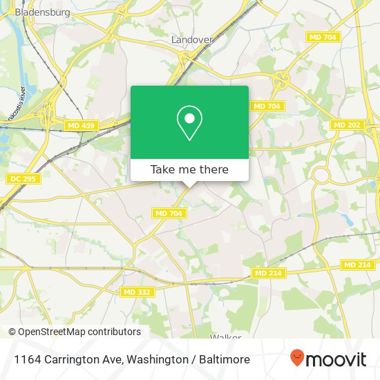 Mapa de 1164 Carrington Ave, Capitol Heights, MD 20743