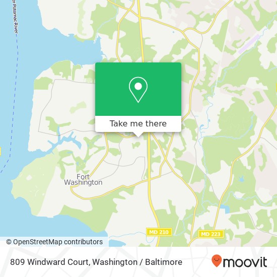 Mapa de 809 Windward Court, 809 Windward Ct, Fort Washington, MD 20744, USA