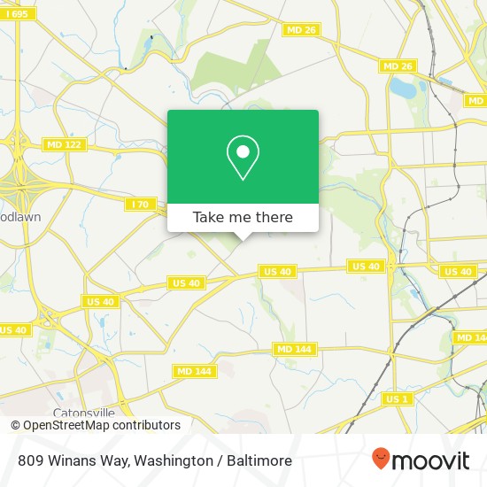 Mapa de 809 Winans Way, Baltimore, MD 21229