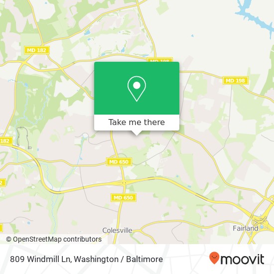 809 Windmill Ln, Silver Spring, MD 20905 map