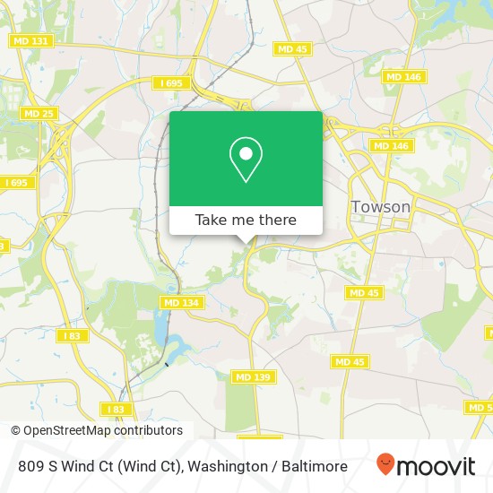 809 S Wind Ct (Wind Ct), Towson, MD 21204 map