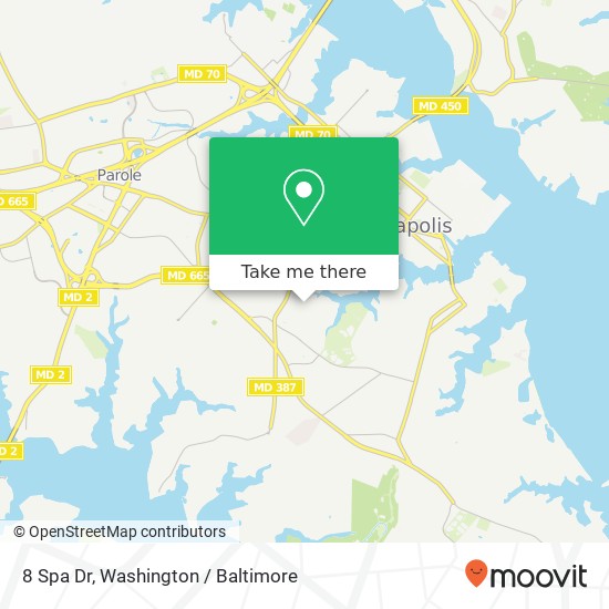 Mapa de 8 Spa Dr, Annapolis, MD 21403