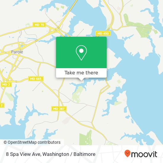 Mapa de 8 Spa View Ave, Annapolis, MD 21401