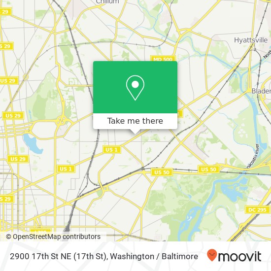 Mapa de 2900 17th St NE (17th St), Washington, DC 20018