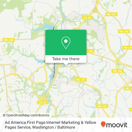 Mapa de Ad America First Page Internet Marketing & Yellow Pages Service, 5397 Twin Knolls Rd