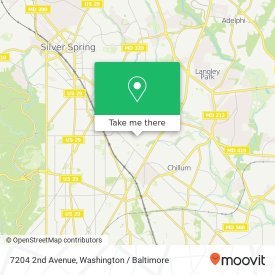 Mapa de 7204 2nd Avenue, 7204 2nd Ave, Takoma Park, MD 20912, USA