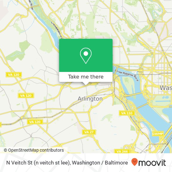 Mapa de N Veitch St (n veitch st lee), Arlington, VA 22201