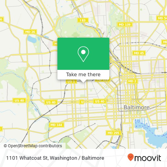 Mapa de 1101 Whatcoat St, Baltimore, MD 21217