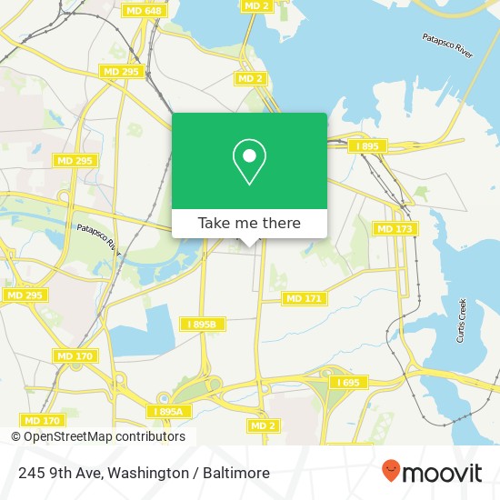 Mapa de 245 9th Ave, Brooklyn, MD 21225